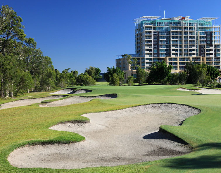 The Greg Norman-designed  Pelican Waters is a must-play during your Sunshine Coast golf getaway.