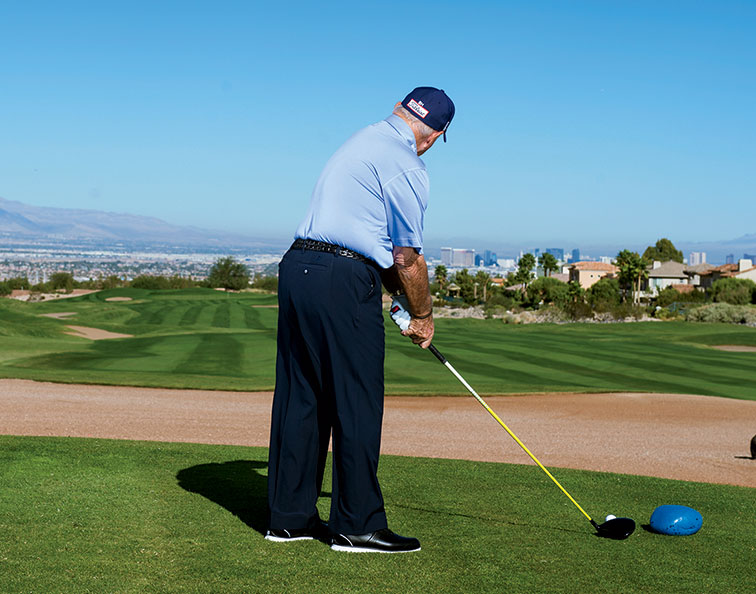 Looking Left: Teeing up by the right marker opens up the left side of the hole. Aim the clubface to a target on the left, then set your body parallel to the target line.