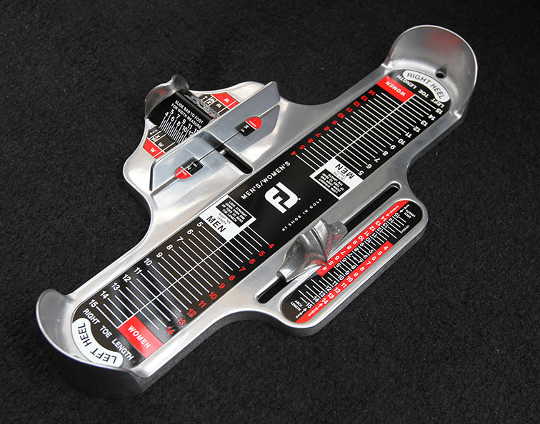 a Brannock Device will accurately measure the width of your Foot