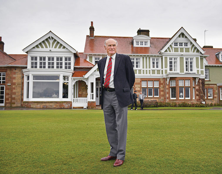 Henry Fairweather, chair of Muirfield Golf Club poses in front of the clubhouse after the club failed to rally a majority of male members behind a vote allowing women to join the club as members.Henry Fairweather, chair of Muirfield Golf Club poses in front of the clubhouse after the club failed to rally a majority of male members behind a vote allowing women to join the club as members.