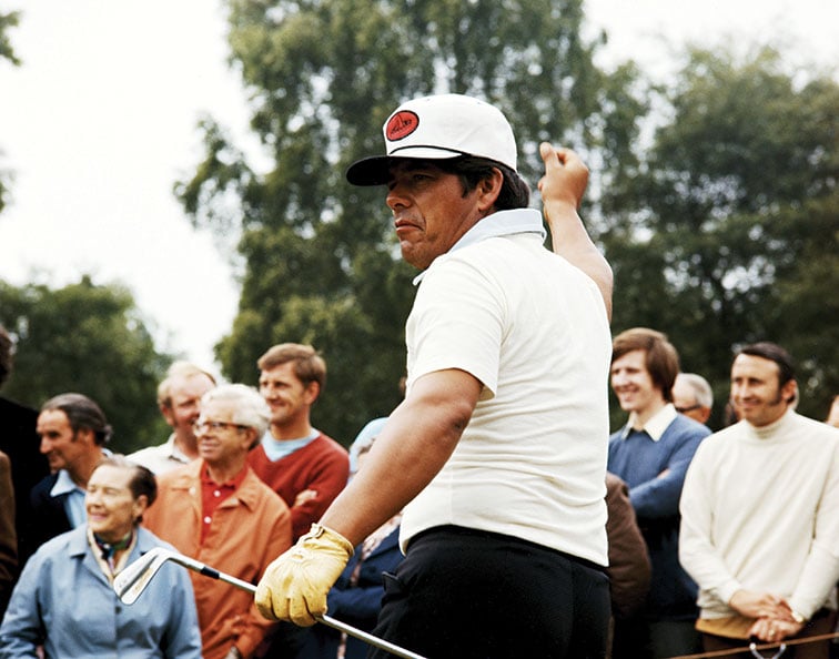 Lee Trevino took home a set of Alex Faichney’s clubs and won the 1971 and 1972 British Open titles using a bag of Slazenger irons. However, he covered the Slazenger name with strips of adhesive tape because he was contracted to another equipment manufacturer.