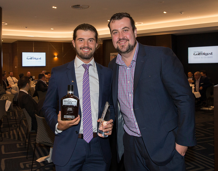2016 Amateur Player of the Year Curtis Luck with Australian Golf Digest Editor-in-Chief Brad Clifton.