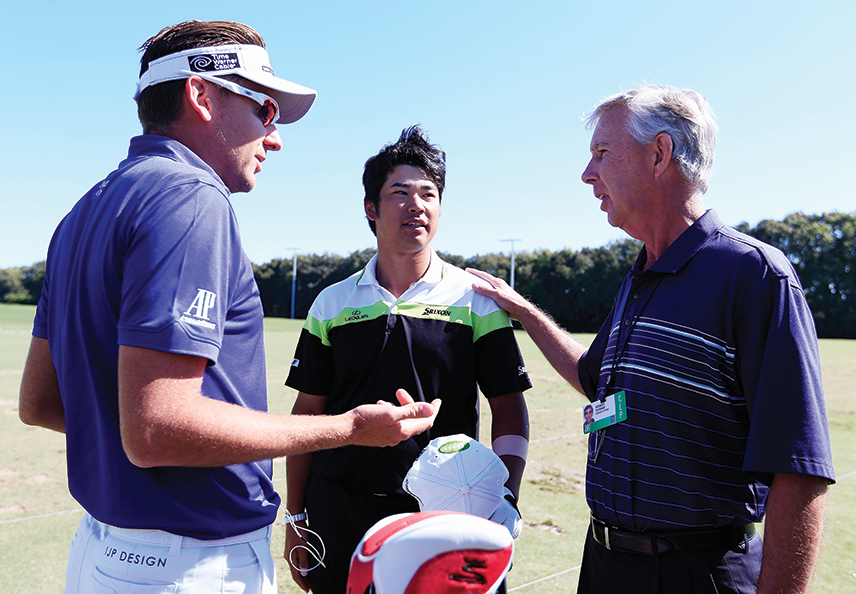 Matsuyama converses with other players via his American translator, Robert Turner.