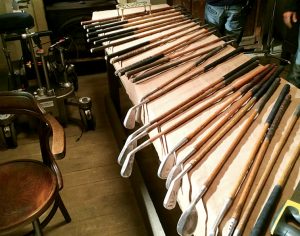 Replica hickories cost £250 each to make by hand.