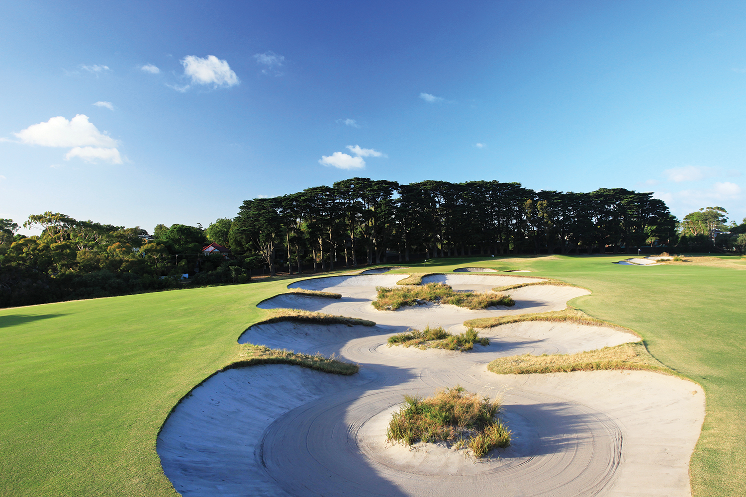 The bunkering remains a feature of Royal Melbourne’s East course.