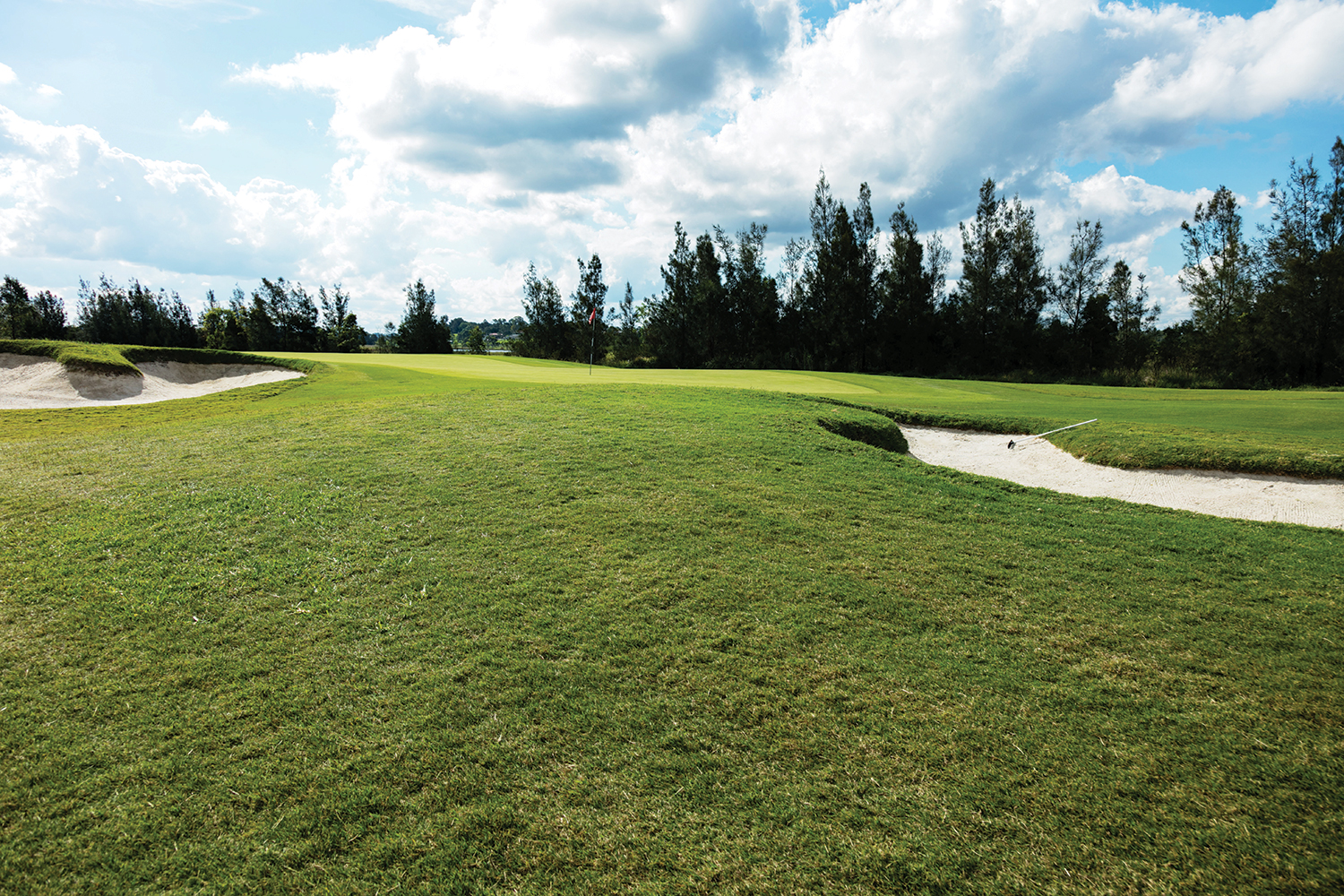 The bunkering is a feature, often drawing golfers’ eyes more than the other hazards.
