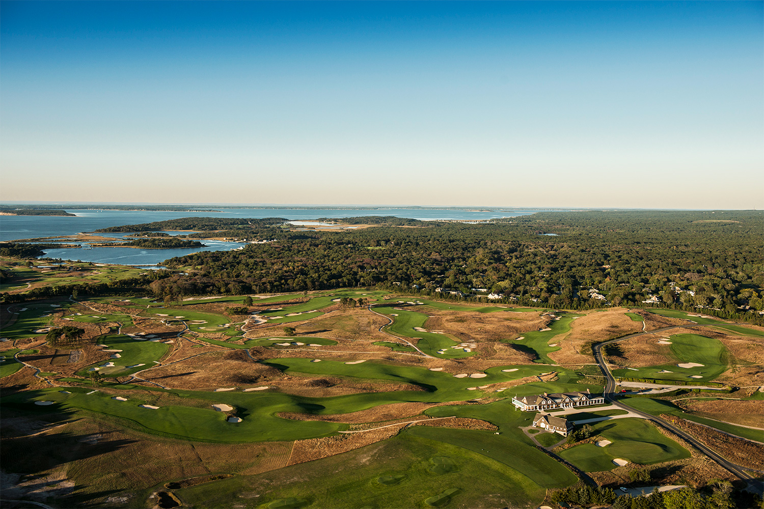 In this view looking north, you can see the front nine on the left and the back nine on the right.
