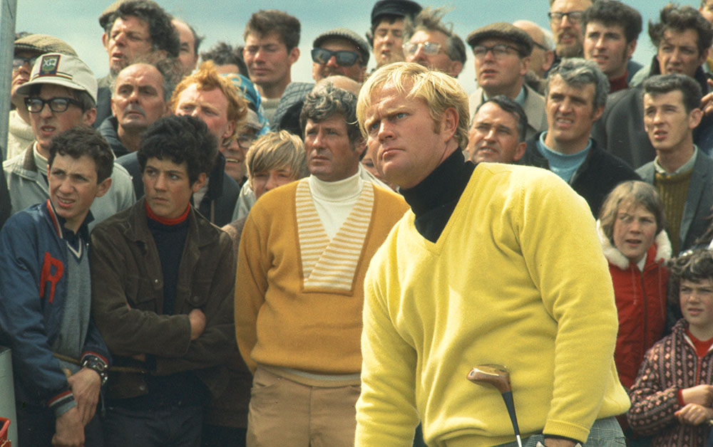 Nicklaus and Doug Sanders at the 1970 Open at the Old Course at St Andrews. 
