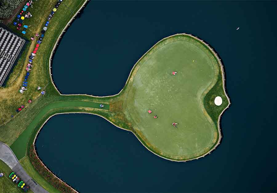 Target golf: about 11 percent of tee shots at 17 find water at the players.