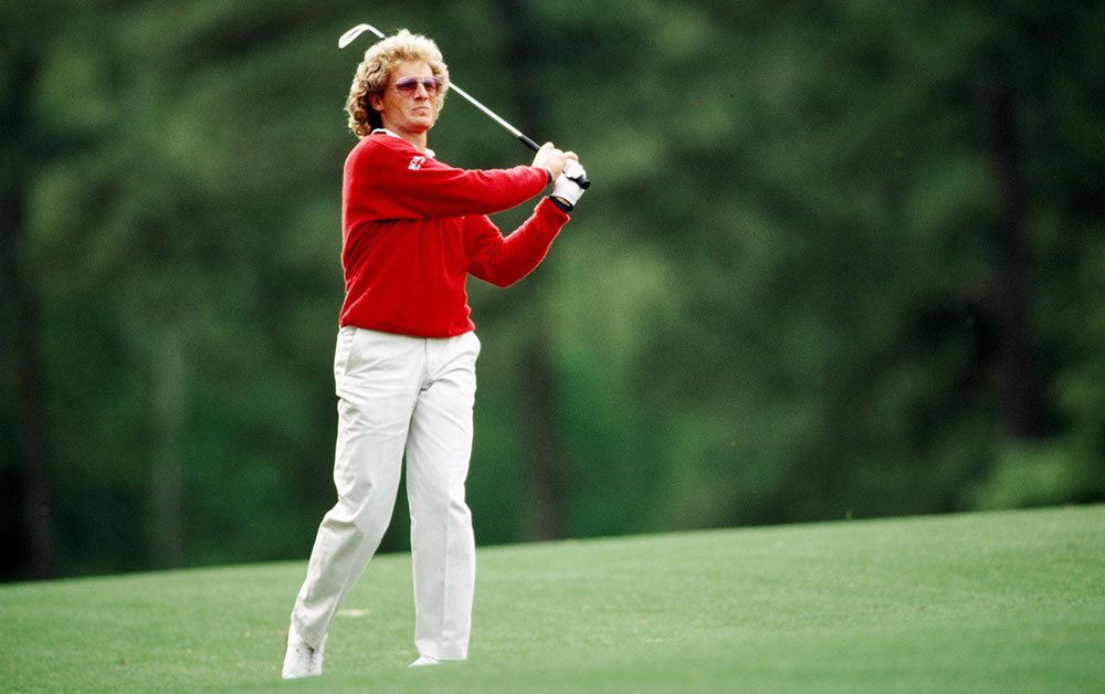 "The day [playing with Jack Nicklaus for the first time] was a blur. I recall hitting a shank on one hole that just missed tearing a member’s head off" - Bernhard Langer