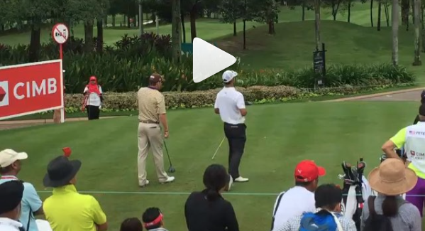 US PGA Tour pro John Peterson does Happy Gilmore on first tee, shoots 66