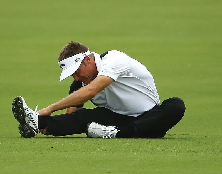 Tour players like Stuart Appleby [pictured] are constantly stretching to help maintain the flexibility required for a good golf swing.