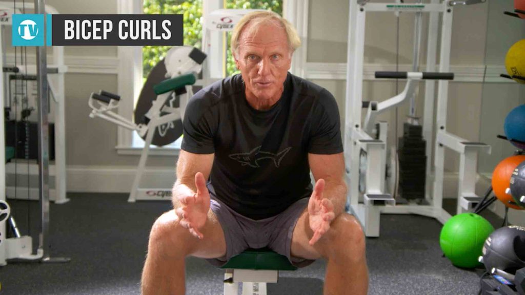 Greg Norman: Workout series – No.1 – Bicep concentration curl