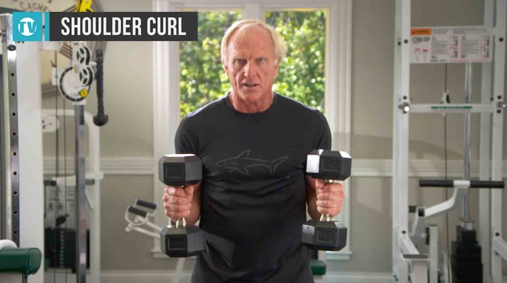 Greg Norman: Workout series – No.6 – Shoulder dumbbell curls