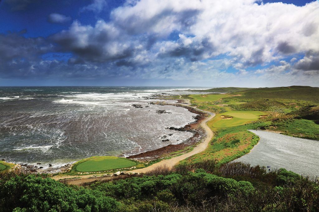 No.1: King Island’s twin offerings include Ocean Dunes. Pictured is the dramatic par-3 10th hole with the par-4 11th in the distance.