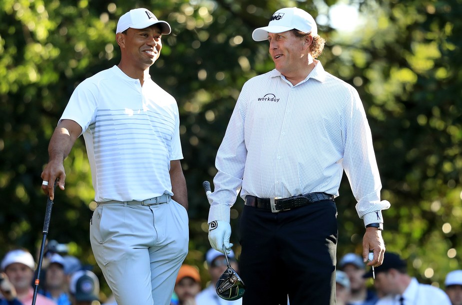 Rivals Tiger Woods and Phil Mickelson, together again, in perfect harmony… maybe