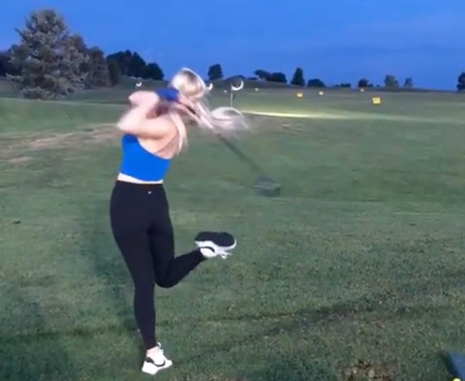 Golf Hottie Paige Spiranac Absolutely Crushes The Happy Gilmore Shot Vrogue