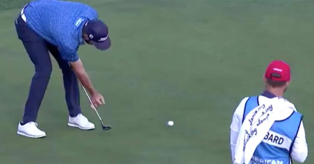 We can say with confidence that we’ve never seen this ‘pinky out’ putting grip before