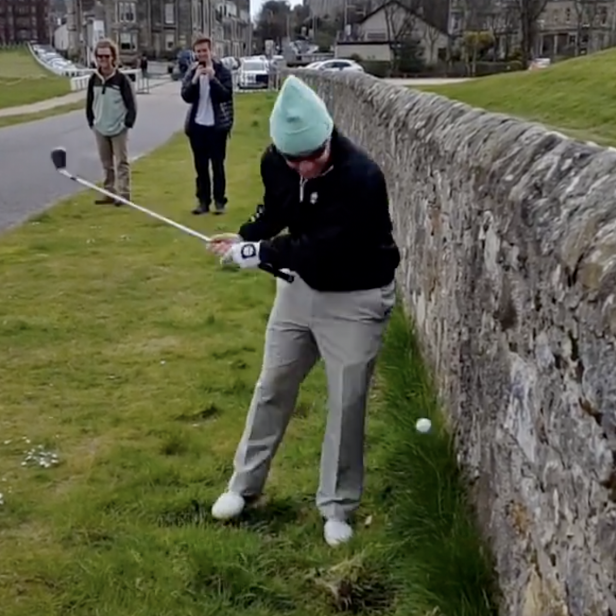 regular-hacker-tries-the-old-st.-andrews-road-hole-stone-wall-bank-shot-twice,-fails-miserably