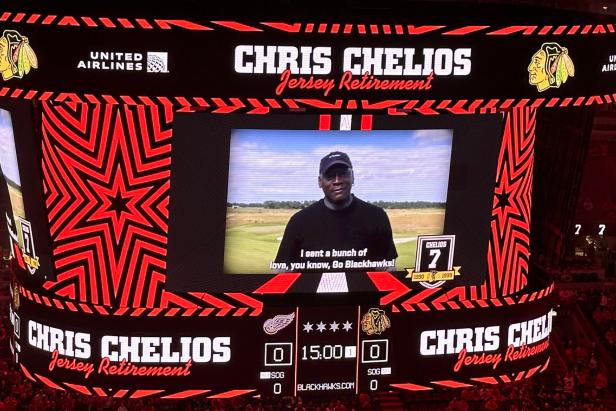 michael-jordan-skips-appearance-at-chris-chelios’-jersey-retirement-ceremony,-sends-video-from-golf-course-instead