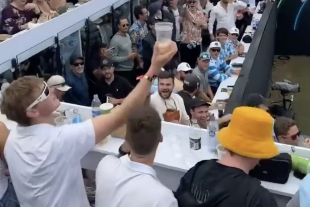 This LIV Golf Adelaide fan catching a beer out of the air like prime Megatron might be the ‘golf’ highlight of the year
