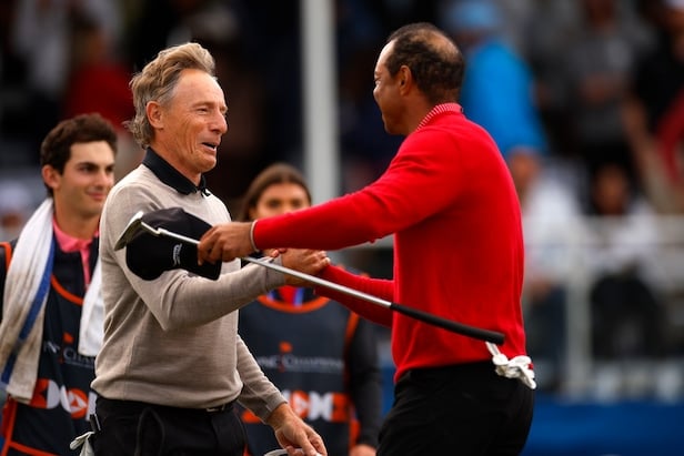 Sorry, Charlie. Son of Tiger makes his first career ace, but Team Woods loses to Team Langer on first playoff hole – Australian Golf Digest